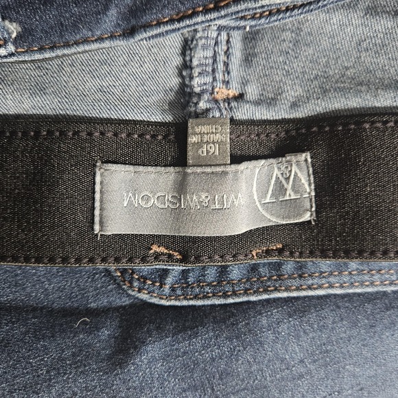 Wit & Wisdom Jeans Womens 16 Petite Blue Bootcut Stretch Mid Rise Denim Pants - Picture 6 of 8